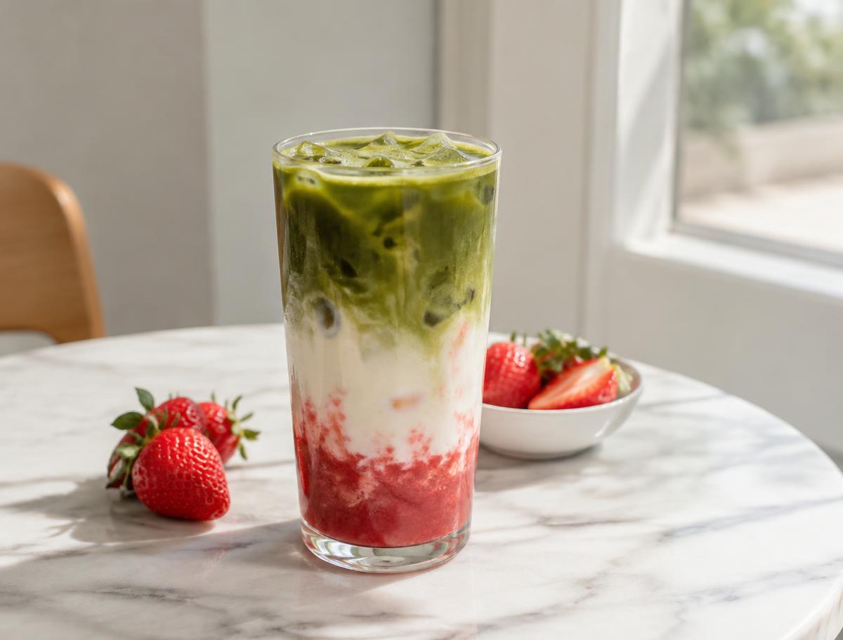 Strawberry Cloud Matcha Latte